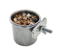 Psdndeww S/for M/L/XL Stainless Steel Pet Parrot Feeding Drinking Cup Water Cage Anti-Turnover Hanging Bowl Cup Birds Foods