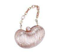 [Psdndeww] Sleek Black Handheld Wallet Chain Detail Shoulder Bag Crossbody Wallet and Prom Events, Lotus Color