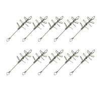 Psdndeww Stainless Steel Spring Fishing Carrier for Freshwater and Saltwater Angle Corrosion-Resistant Feather Fishing Vessels, Pack of 10