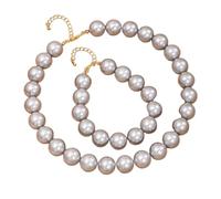 Psdndeww Stylish Acrylic Bead Necklace and Bracelet Set Elegant Party Accessories Fashionable Jewelry for Women Daily Wear,Dainty Necklace For Women, As show, as show