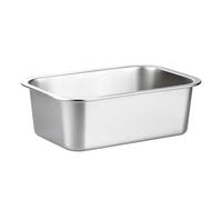 Psdndeww Thickened Rectangle Dog Water Bowl Anti Design Large Breeds Chewing Resistant Large Capacity Easy to Clean Stainless Steel