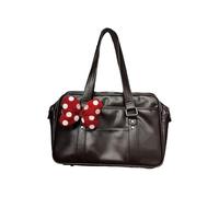 Psdndeww Tokio Inspired PU Leather Shoulder Bag for Professionals, Lightweight and Spacious with Organisational Pockets, Lightweight Shoulder Bag, black, Einheitsgröße
