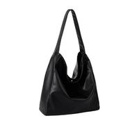 [Psdndeww] Tote Handbag PU Leather Bag Purse Casual Trendy Large Shoulder Bag Closure for Reading Girls, Black