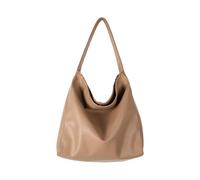 [Psdndeww] Tote Handbag PU Leather Bag Purse Casual Trendy Large Shoulder Bag Closure for Reading Girls, muddy