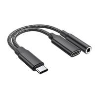 Psdndeww Travel Friendly 60W Fast Charging Type C Splitter Adapter Suitable For Simultaneous Sound Power Connection On The Go USB C Converter