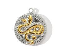 Psdndeww Trendy Double Colour Heart Star Butterfly Bee Charm Stainless Steel Pendant 11 Elegant Options Smooth Brim, one size, As described, As described