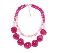 Psdndeww Trendy Two Layer Statement Necklace Portable Acrylic Pendant for Daily Outfits Adjustable Chain for Women Fashion Jewelry, One Size, Acrylic, No Gemstone