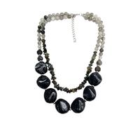 Psdndeww Trendy Two Layer Statement Necklace Portable Acrylic Pendant for Daily Outfits Adjustable Chain for Women Fashion Jewelry, One Size, Acrylic, No Gemstone