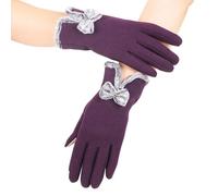 Psdndeww Trendy Warm Thermal Gloves Thicken Stylish Bow Mitten For Cold Weather Christmas Winter Cycling Skiing Climbing Knitted Women For Men Kids Bulk Mitten