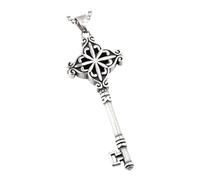 [Psdndeww] Unique Pendant Jewelry Parts Key Shape Jewelry Pendant Stainless Steel Texture for Jewelry Makers and Craft Enthusiasts