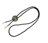 [Psdndeww] Western Themed Bololti Necklace with Metal Devil Eye Pendant Leather Rope Neck Wear for Casual and Party Outfit, a
