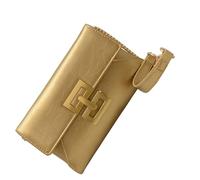 [Psdndeww] Women Bag Leather Shoulder Simple Daily Korean Style Crossbody Trendy Chain Messenger Small Women Chain Korean Style Crossbody PU Leather Messenger, gold