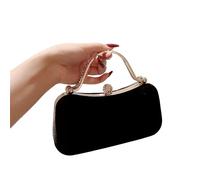 [Psdndeww] Women Evening Bag Clutch Purse Handbag with Rhinestone and Handle Shoulder Strap for Wedding Cocktail Party, Black
