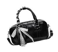 [Psdndeww] Women Purse Handbag PU Leather Shoulder Fax Handbag Zipper Casual Crossbody Bag Detachable Strap Gift Zipper Shoulder Bag Faux Leather Plus, Black
