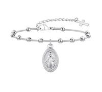 [Psdndeww] Women Vintage Minimalist Snake Chain Rosary Beads Fashion Wrist Jewelry Gift
