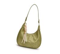 [Psdndeww] Women's Retro Shoulder Bag Elegant Handbag PU Leather Underarm Wallet with Rope Blade Pendant for Work Party or Date Casual Bag, green