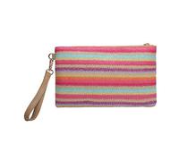 [Psdndeww] Women's Woven Straw Bag Bohemia Contrast Color Wallet Ethnic Handbag All Matching Rainbow Casual Clutch Spring Ethnic Weave Purse Bohemian Rainbow Straw Bag Vintage Handbag, Section 3