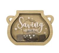 Psdndeww Wooden Pig Banks Clear Window Money Coin Banks Money Saving Jar Case Home Decoration Storage Container Valentines Gift