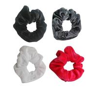 Psdndeww Zippered Pocket Velvet Scrunchies 4 Pack Soft Elastic Bands Colorful Hair Ties Versatile Hair Accessories