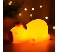 PSDRIQQ Capybara Night Light Cute Squishy Silicone Nursery Nightlight Dimmable Animal Bedside Lamp with Tap Control Christmas Gift for Kids Girls Boys Women