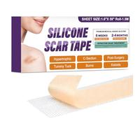 Psecici Medical-Grade Silicone Scar Tape - 1.6" x 59" Roll | Designed for C-Section, Surgical Scars, Keloid & Tummy Tuck | Breathable, Waterproof Silicone Sheets for Scar Care