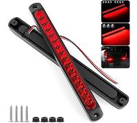 PSEQT 10" 15 LED Trailer Brake Tail Light Bar Stop Change Tail Lights Assembly ID Clearance Strip Red Light Waterproof for Wrangler Golf Cart Offroad Truck RV UTV ATV