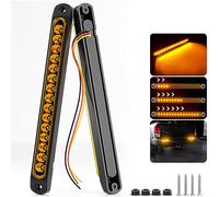 PSEQT 10" 15 LED Trailer Turn Tail Light Bar - Amber Sequential Signal Marker Assembly With Identification Clearance Strip - Waterproof for Wrangler, Golf Cart, Offroad Truck, RV, UTV, ATV