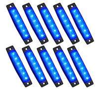 PSEQT 10 Pcs LED Rock Strip Lights Car Exterior Underglow Wheel Fender Well Lighting Kits Waterproof for Golf Cart Wrangler Offroad Truck RV UTV ATV Snowmobile (Blue)