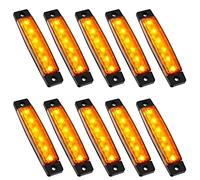 PSEQT 10 Pcs LED Rock Strip Lights Car Underglow Wheel Fender Well Lighting Kits Waterproof for Golf Cart Wrangler Offroad Truck RV UTV ATV Snowmobile (Amber Yellow)