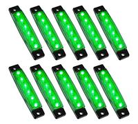 PSEQT 10 Pcs LED Rock Strip Lights Car Underglow Wheel Fender Well Lighting Kits Waterproof for Golf Cart Wrangler Offroad Truck RV UTV ATV Snowmobile (Green)