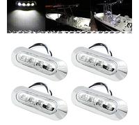 PSEQT 3.8'' Waterproof Boat Marine LED Lights Courtesy Interior Deck Light Navigation Transom Stern Cabin Lighting for Pontoon Fishing Boat Kayak Sailboat Bass Boat Vessel 12V 24V (White 4Pcs)