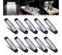 PSEQT LED Boat Interior Lights Marine Courtesy Light Strip Deck Transom Cockpit Navigation Lighting Waterproof for Fishing Pontoon Kayak Yacht Sailboat (White 10Pcs)
