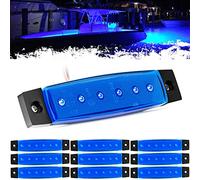 PSEQT LED Boat Interior Lights Marine Courtesy Light Strip Deck Transom Cockpit Navigation Lighting Waterproof for Fishing Pontoon Kayak Yacht Sailboat (Blue 10Pcs)