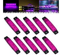 PSEQT LED Boat Interior Lights Marine Courtesy Light Strip Deck Transom Cockpit Navigation Lighting Waterproof for Fishing Pontoon Kayak Yacht Sailboat (Purple 10Pcs)