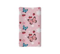 Psesaysky Butterfly Floral Changing Pad Cover Waterproof Soft Universal Tray Table Mat Durable Breathable Nursery Pad Change Cover Stretchy Changing Table Cover Infant