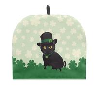 Psesaysky Cat Green Leaf Insulated Teapot Cozy Decorative Dome Shaped Large Tea Cosy Dust Cover St. Patrick's Day Teapot Cover for Keeping Warm Insulated Kettle Cover