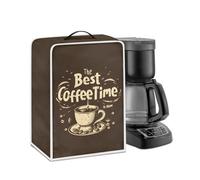 Psesaysky Coffee Time Coffee Maker Cover Lightweight Coffee Pot Cover Dust Protection Durable Stain Resistant Small Appliance Covers for Coffee Maker