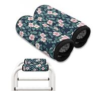 Psesaysky Flowers Walker Handle Cushions Universal Walker Hand Grips Cover Non-Slip Rollator Hand Grips Crutch Handle Pad Grips Adjustable Walker Handle Pads