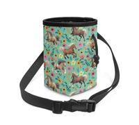 Psesaysky Horse Floral Dog Treat Pouch Versatile Puppy Dog Training Treat Bag Dog Food Dispenser Reward Pouch Perfect for Long Walks Or Training, 3 Ways to Wear, Easily Carrying