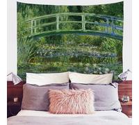 Psesaysky Japanese Bridge 1899 by Claude Monet Tapestry Light Wight Home Wall Dorm Decor Tapestry Wall Hanging for Living Room Bedroom Dorm 59ʺ W× 39.3ʺH
