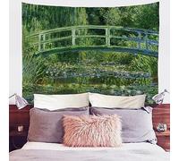 Psesaysky Japanese Bridge 1899 by Claude Monet Tapestry Light Wight Home Wall Dorm Decor Tapestry Wall Hanging for Living Room Bedroom Dorm 90.5ʺ L × 70.8ʺ W