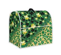 Psesaysky Lucky Leaf Leopard Mixer Cover with Handle and Pocket, Small Sputtering St Patrick's Day Decorative Waterproof Kitchen Mixer Bowl Cover