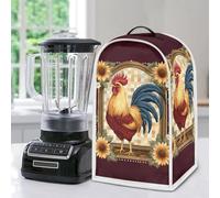 Psesaysky Sunflower Rooster Blender Cover Fingerprint-proof Dust-proof Protection for Appliances Kitchen Appliance Case Fit for Most Standard Blenders Waterproof Fabric
