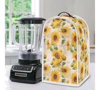 Psesaysky Sunflowers Blender Cover Small Kitchen Machine Cover Universal Size Small Appliance Cover Dustproof Waterproof Fabric Food Processor Cover