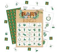 pseuaudo Baby Shower Bingo Game, Safari Baby Shower Bingo Cards for Adults Family, Baby Shower Games for Gender Neutral Party, Jungle Animals Baby Shower Decorations, 24 Bingo Sets, C001