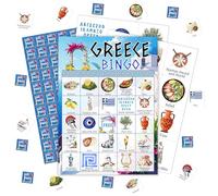 pseuaudo Greek Bingo Games, Greek History Travel Trip Bingo Cards, Retirement Journey Trip Party Bingo, Greek Theme Party Game for Adults Family, Christmas Party Activities, 24 Bingo Sets, A009