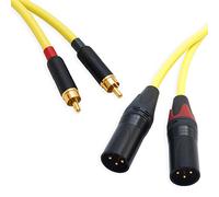 Pseudo Balanced RCA Phono to Male XLR Lead (PAIR). Van Damme Starquad Cable (4m, Yellow)