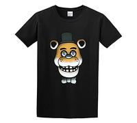 PSEZODIR Menfive Nights at Freddy's Freddy Fazbear Glow in The Dark Face Graphic Printed T-Shirt for Men Black L
