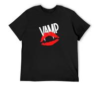 PSEZODIR Vamp, Movie, Retro, Grace Jones, Vampire, Horror, Lips, Fangs, T-Shirt (Black 3XL)