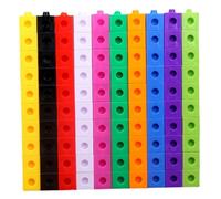 PSFDEWT Maths Cubes 100Pcs Number Blocks, Plastic Counting Cubes Educational Toys, 10 Colors Number Blocks Toys with 18 Sheets Question Cards for Kids Age 3+ Tent for Kids